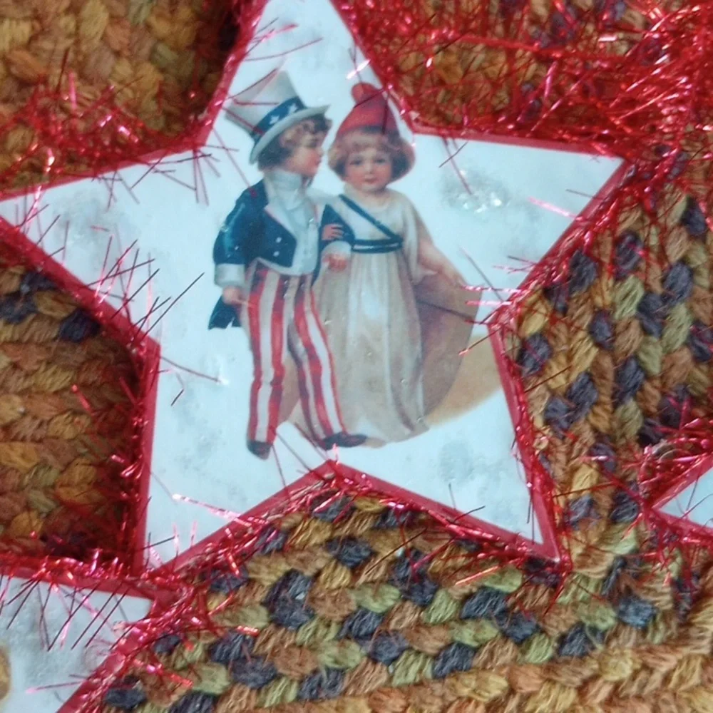 Bethany Lowe Patriotic Stars on Red Tinsel - Picture 3 of 9